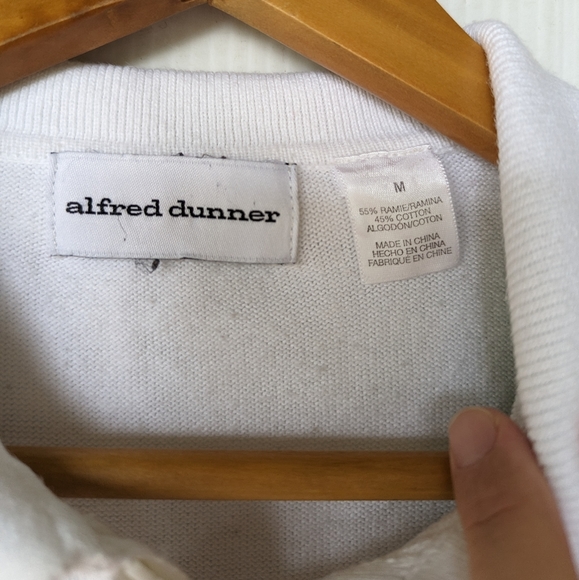 VINTAGE 90s Y2K Alfred Dunner patchwork plaid embroidered polo knit sweater - Picture 7 of 9